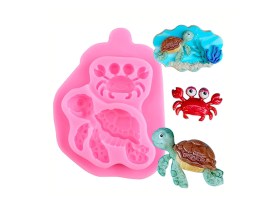 Molde silicona tortuga y cangrejo